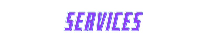 services in neon text